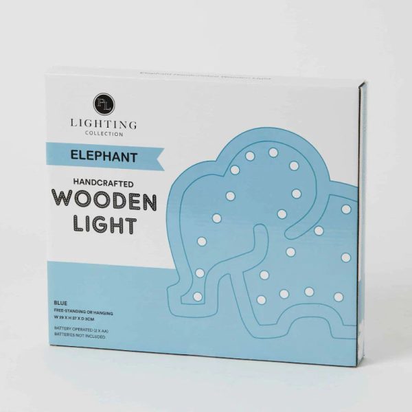 Elephant Hand crafted Wooden Light by Pilbeam Living Online now