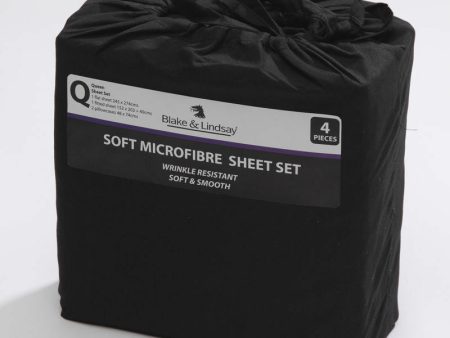 Blake & Lindsay SOFT MICROFIBRE Sheet Set BLACK Online Hot Sale