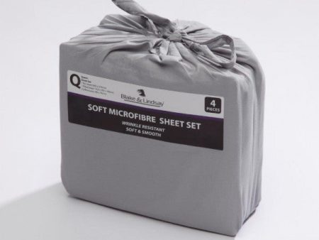 Blake & Lindsay SOFT MICROFIBRE Sheet Set PEWTER Discount