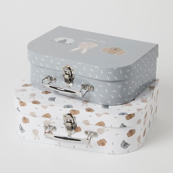 Animal Faces Suitcase Set of 2 by Notting Hill Bear For Sale