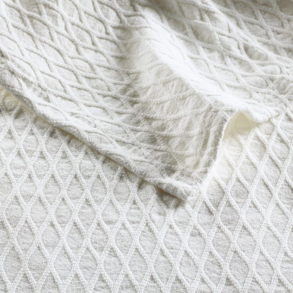 Gosford White Cotton Blanket by Bianca Hot on Sale