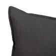 Linen Cushion - Long - Charcoal by Bambury For Sale