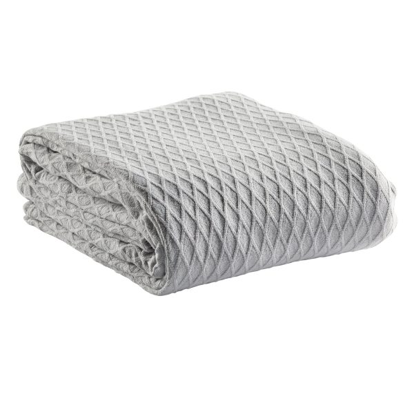 Gosford Silver Cotton Blanket by Bianca Online Sale