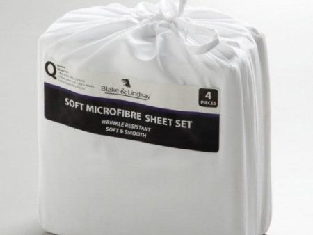 Blake & Lindsay SOFT MICROFIBRE Sheet Set WHITE Cheap