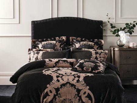 Dionisia Black Quilt Cover Set by GRACE Linen House Fashion