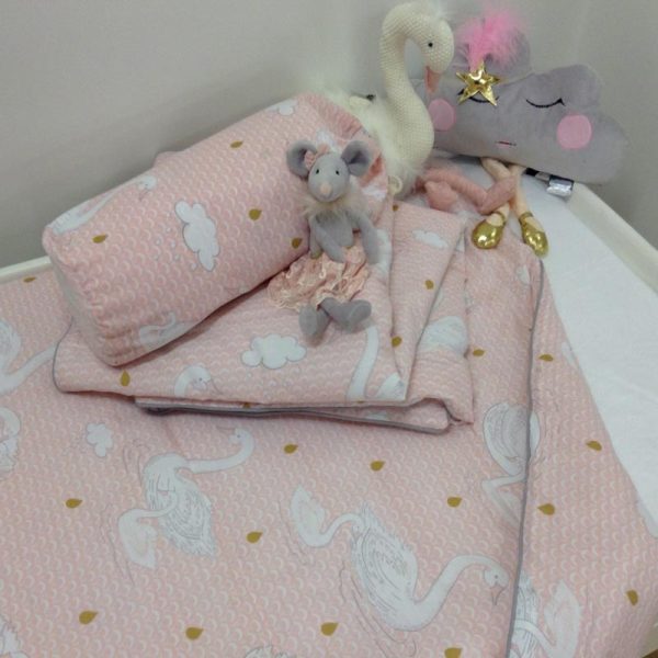 Swan Princess Cot Comforter by Jiggle and Giggle Fashion