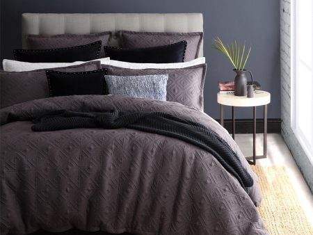 Kalvin Charcoal Quilt Cover Set by Royal Doulton Cheap