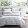 500TC Hotel Stripe White Quilt Cover Set by Logan & Mason Fashion