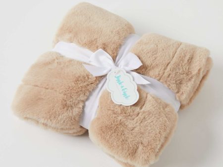 Pilbeam Living Muse Faux Fur Super Soft Baby Blanket-Caramel For Sale