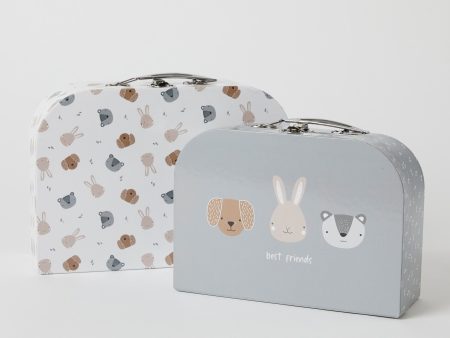 Animal Faces Suitcase Set of 2 by Notting Hill Bear For Sale