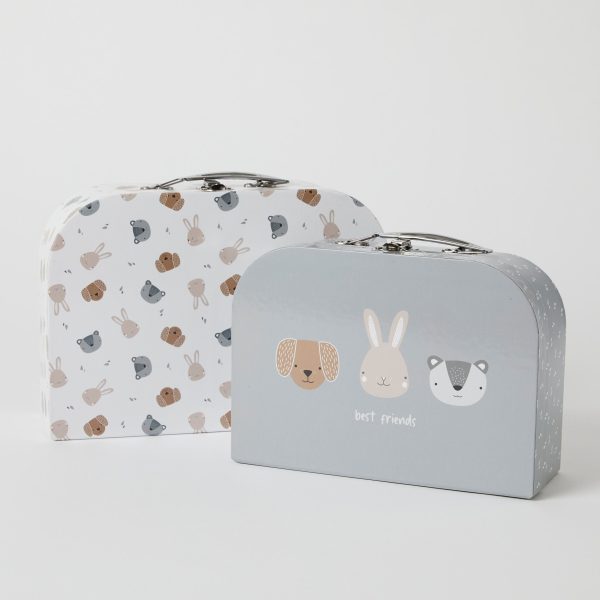 Animal Faces Suitcase Set of 2 by Notting Hill Bear For Sale