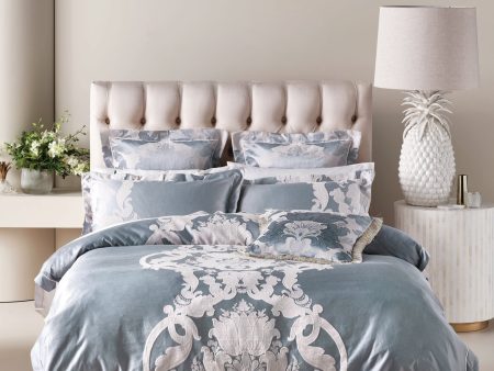 Dionisia Blue Quilt Cover Set by GRACE Linen House Sale