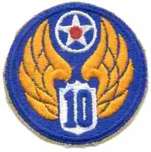 10th Air Force, Patch, Authentic WWII Repro Cut Edge Online